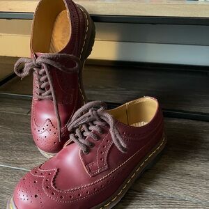 Dr. Martens Burgundy Women's Brogue Oxfords